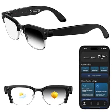 AI Smart Glasses with 8MP Camera 1080P HD Video & 4K Photo , Audio Recording Sunglasses with Real Time AI Translation, Open-Ear Audio, Voice Assistant, 290mAh Bluetooth Glasses for Men & Women
