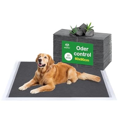 Flying Paws Puppy Pads XL, 60x90 cm Extra Large Super Absorbent Pet Dog Training Pads, Leakproof Pee Pad with Charcoal Odour Control, Ideal for Larger Pets Floor Protection Toilet Pee Mat XL-20