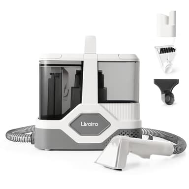 Livatro Carpet Cleaner Machine, 600W, 16KPa Powerful Suction, 2.3L Tank, Self-Cleaning Function, Compact, Portable & Handheld Deep Spot Cleaner for Carpet, Sofa, Car, Upholstery, Stairs, Pet Stains