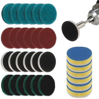 30Pcs Attachment for Bosch 6033 Set, Foam Universal Cleaning Brushes Compatible for Bosch Home and Garden, High Performance Microfibre Battery Cleaning Scrub Pad for Bosch Kitchen