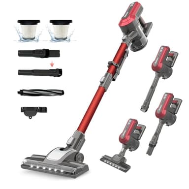 Akitas V10 Cordless Vacuum Cleaner - 450W Strong Power, Up to 30kPa Suction Power, 2.15kg Ultra lightweight, Max 50 Mins Run-time, Easy Storage Mounting Set, Great for Pet Hair Carpets & Hard Floors