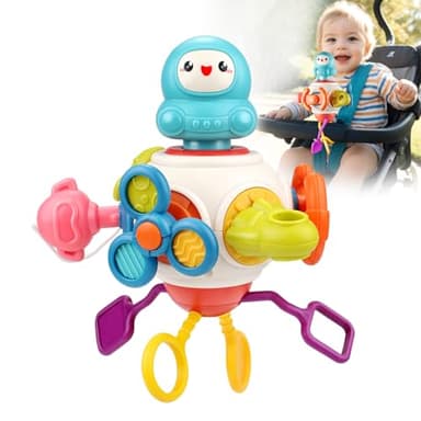 Montessori Toys for 1 2 Years Old Sensory Toys for Toddlers 1-3 8-in-1 Busy Board Activity Cube Baby Gifts for 6-18 Months Infant Boys Girls Airplane Plane Car Travel Toys Educational Learning