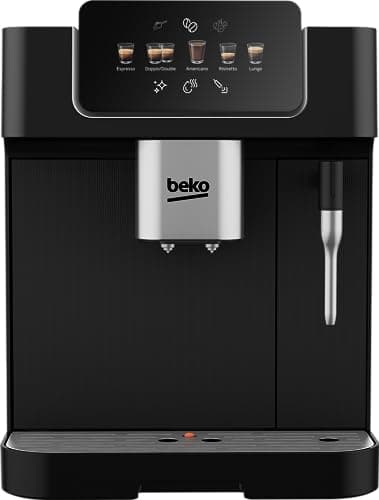 Beko CaffeExperto Bean to Cup Coffee Espresso Machine CEG7302B | Black | Colour Touch Screen Display | 2L Capacity |19 Bar Pressure | 2 Coffee Nozzles & Milk Frother