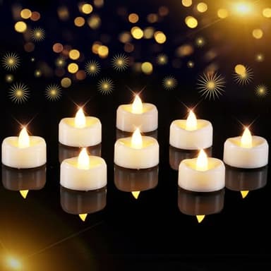 AMAGIC 12 Pack Warm White Tea Lights Battery Candle FLameless, Realistic Bright Last 100 Hours for Home Decoration Christmas Halloween Eve Christmas Decoration