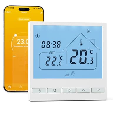 Beok Smart Wireless Thermostat Room Thermostats WiFi Wall Thermostats for Gas Boiler Central Heating Remote Control/Voice Control Compatible Tuya App, Alexa, Google Assistant 3A TOL47WIFI