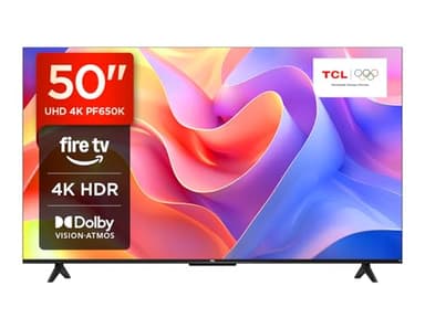 TCL 50PF650K 50-inch 4K Ultra HD, HDR TV, Smart LED Fire TV (Dolby Vision, Dolby Atmos, DTS, HDR 10, Alexa built-in, Airplay2, Miracast)