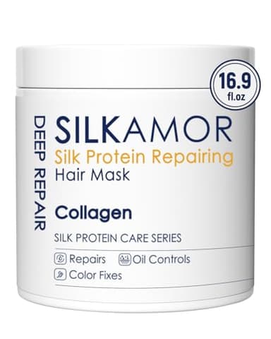 Protein Hair Treatment, Hair Mask for Dry Damaged Bleached Hair, Hair Repair Treatment, Nourishing & Strengthening Deep Conditioner, Hydrolyzed Silk Protein & Sericin, Soft Fragrance, 500ml