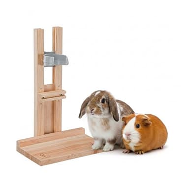 Ferplast Water Dispenser Holder, for Rabbit Water Bottles 300 cc and 600 cc, Wooden Stand, Guinea Pig