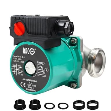 BACOENG Stainless Steel Central Heating Pump Hot Water Circulator Pump, 1-1/2" 220V BSP Boiler Radiator Circulation Pump for Solar Heater Circulator, RS25-6