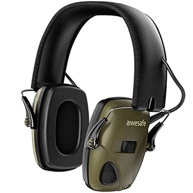 awesafe GF01 Electronic Shooting Earmuffs Ear Defenders Noise Reduction Sound Amplification Electronic Safety Ear Muffs, NRR 24, Ideal for Shooting and Hunting