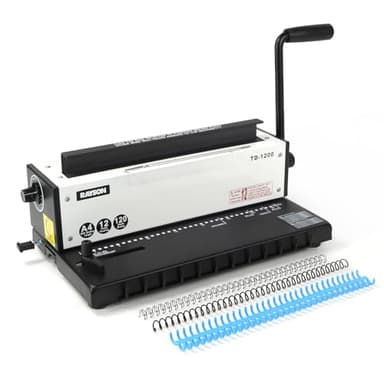 RAYSON Wire Binding Machine, 34-Hole, Binds 120 Sheets, 3:1 Pitch, A4, TD-1200
