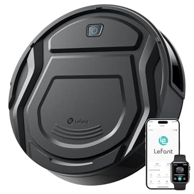 Lefant M210P Robot Vacuum Cleaner Black - PreciSense Obstacle Avoidance, 2200Pa, Small Robot 7.8cm Thin 28cm DIA, 140 Mins Runtime, Self-Charging, for Pet Hair/Hard Floors