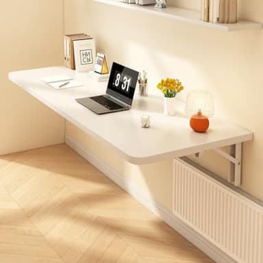 CHZIMADE Wall Mounted Table Desk Folding Floating Laptop Desk Table for Small Space Study Bedroom Dining Kitchen