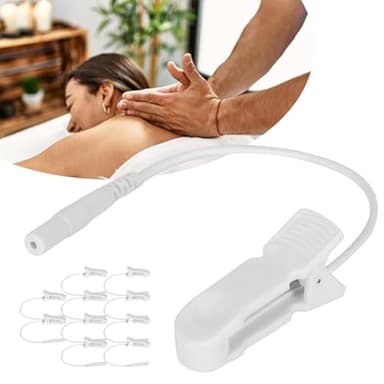 Tens Machine Ear Clip, 10pcs 2.0mm Ear Clip Electrode Wire Connecting Cable for Digital TENS Massage Machine to Promote Blood Circulation