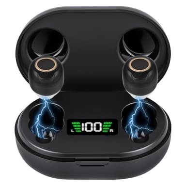 Aolso Mini Digital Sound Aid Voice Enhancer, Rechargeable Sound Headphones for Seniors,Invisible Design,Noise Cancelling, Digital in-Ear Audio Headphones Device with Charging Case-Black