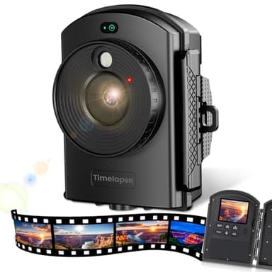 Time Lapse Camera for Outdoor Contruction - Timelapse Camera with Infrared Positioning & LED Light, 180 Days Shooting, 1080P AVI Videos & Photos for Cooking, Plant Growth, Drawing, Landscape(64GB)