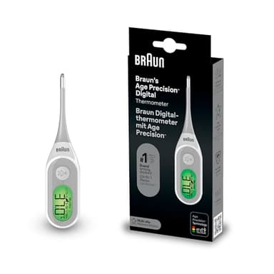 Braun Age Precision Digital thermometer - Digital Stick for Multi-Site Usage - Orally, Rectally or Underarm - Baby and Infant Friendly - #1 Brand among doctors(1) - PRT2000