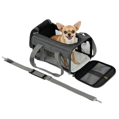 Sherpa Genuine Deluxe Pet Carrier - Airline Approved and Guaranteed on Board - Charcoal Grey, Small