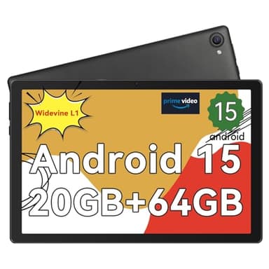 Whitedeer Tablet 10 inch Octa-Core Processor Android 15 Tablet, Face ID丨OTG, 20GB+64GB/1TB TF, 1280*800丨5G WiFi丨BT5.3丨Tab PC with Dual Camera 5MP+8MP, Support Split-Screen, 5000mAh, Widevine L1(Black)