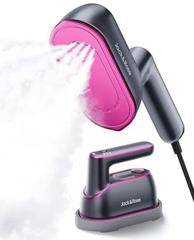 Jack & Rose Clothes Steamer, 8s Fast Heat-up Travel Steamer for Clothes,Travel Iron Mini,180° Rotating Handle & Large Ceramic Heat Panel
