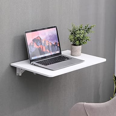 Menaka Wall Mounted Table Drop-Leaf, Small Floating Computer Desk Worksation Folding Hanging Laptop Utility Table for Small Space Study Bedroom