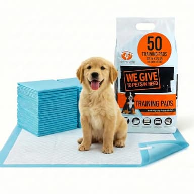 PET'S HUB Dog & Puppy Training Pads 50 Pack, Super-Absorbent Large Puppy Pads, Leak-Proof Heavy Duty Dog Mats, Anti-Slip and Disposable Dog Pee Pads (56 x 56 cm) (Pack of 50)