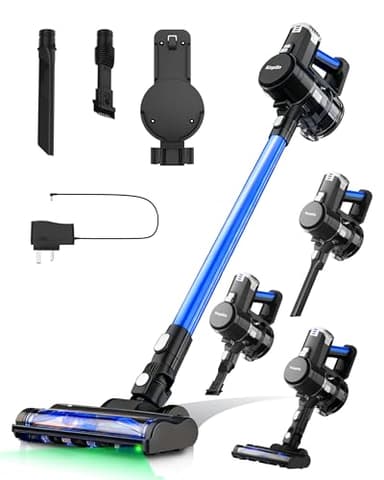 KEPLIN Cordless Vacuum Cleaner – Speed Suction – Easy Reach Bendable Wand – LED Display – Stick Hoover – Pet Hair – Carpet & Hard Floor Clean (150W)- 1 Year Warranty