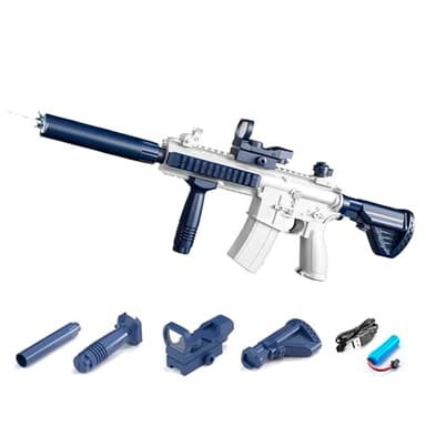 Electric Water Gun Powerful Long Distance Up to 10 M Range,Automatic Water Gun That Can Hold Water Bottles,Full Auto Water Pistol for Adults Kids Boys Girls Summer Outdoor Beach Pool Party