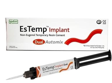 ESTEMP Automix Extra Strong Repair Paste for Crowns, Bridges, Inlay, Onlays, Posts, Pins, Implants Self Curing Temporary Dental Repair Kit - 8 Mixers 1 x 8gr Cartridge