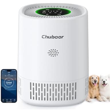 Smart Air Purifier for Home,CADR 250m³/h for 45m², App/Alexa Control, 24dB Quiet Sleep Mode, Chuboor H13 HEPA Air Purifier for Bedroom/office/Dorm for Smoke/Pet Hair/Dust/Allergie/Pollen/Odor/-PJ07