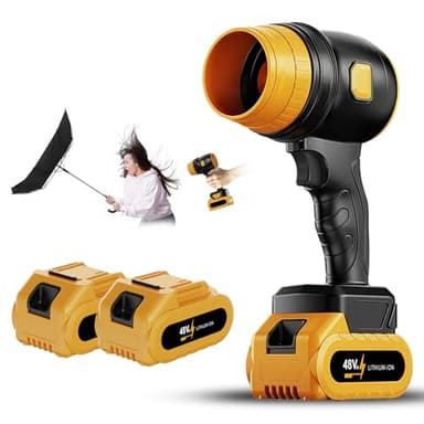 FormiPow Cordless Leaf Blower with 2 Battery, Brushless 34000 RPM Handheld Turbo Blowers, Variable Speed, Portable Electric Leaf Blower for Patio Cleaning, Garages, Dust, Blowing Leaves, Snow