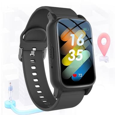 Elderly Smart Watch with Fall Detection & Medical SOS Alert - GPS Tracker & Emergency Call for Seniors - Smartwatch for Men and Women with Health Monitoring, 4G HD Video Call,Black