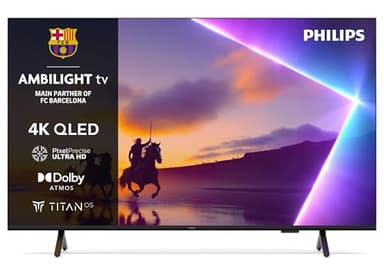 Philips Ambilight 43PUS8500 4K QLED Smart TV - 43 Inch Display with Pixel Precise, Ultra HD, Titan OS Platform and Dolby Atmos Sound, Works with Alexa and Google Voice Assistant