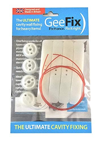 GeeFix Plasterboard Cavity Wall Fixings Hollow Wall Anchors Heavy Duty (Pack of 4 Fixings)