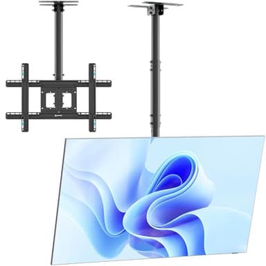 ONKRON Ceiling Mount for Television 32-80 Inch, Ceiling and TV Wall Mount up to 68,2 kg, Height Adjustable Television Bracket VESA 100x100-600x400, Ceiling Mounted TV Bracket Tilt Swivel Black N1L-B