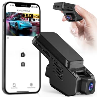 Veement Dash Cam Front and Inside 2.5K+1080P Mini Camera for Cars, Hidden Car Camera Front and Interior, Super Night Vision, 4 IR LEDs, G-Sensor, 24H Parking Mode, Loop Recording, With 32GB Card, Dark