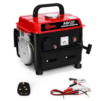 DKIEI 600W Petrol Generator for Home, Outdoor 2-Stroke Portable Small Generator for Camping, Caravan, Home Use, BBQ, Pure Sine Wave, Lightweight, 240V, 50 Hz AC Output, 30cc Engine