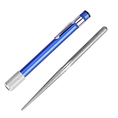 Serrated Knife Sharpening,Serrated Sharpener,Diamond Sharpening Stone Pen Stick, Portable Pocket Diamond Knife Sharpener Multipurpose Sharpening Stone Retractable Pen Type