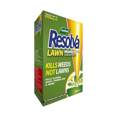 Resolva Lawn Weedkiller Extra Concentrate Easy-to-Use Powerful Weed Control for Lawns, Kills Weeds & Roots, Safe for Grass, Effective on Dandelions, Thistles, Clover & More, Long-Lasting Result 500ml