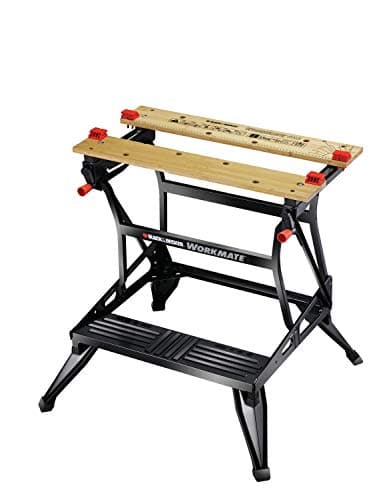 BLACK+DECKER Tough Work Bench Saw Horse, Dual Height Heavy Duty Steel Frame, WM626-XJ