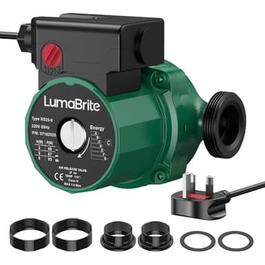 93W 220V Central Heating Pump - Hot Water Circulator Pump with 3 Speed Settings (46W/67W/93W) Boiler Radiator Pump RS25-6/130mm, Ideal for Domestic Central Water Heating Systems