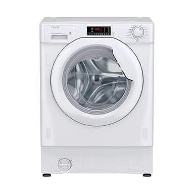 Candy Smart Integrated Washer Dryer, 8 Kg Wash plus 5 Kg Dry, Combined Cycle Class E, 1400 RPM, 3 Rapid Cycles, White, 60x53x82 cm - CBD 485D14-80