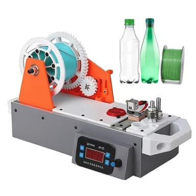 SAIYERUS 3D Printer Filament Maker, Recycled PET Bottle Recycler, Desktop Filament Maker Machine with Bottle Cutter, Temperature & Speed Adjustable, for Families, Small Studios, DIY Makers