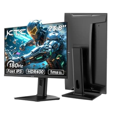 KTC 24 inch 1440p Gaming Monitor, QHD 180Hz Monitor with 185Hz Overlocked, 1ms, Fast IPS, Adaptive Sync, HDR400, Height Adjustable, Low Blue Light, Flicker-Free, 2 x HDMI, 1 x DP H24T7