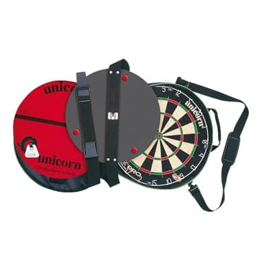 Unicorn Portable Dartboard Darts Board | Unicorn on Tour | Eclipse Pro Sisal Bristle Board | with Door Fixings | Bag with Handles & Adjustable Shoulder Strap | Round Oche Mat and Ochemate Measure