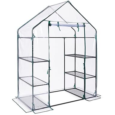 VonHaus Weatherproof Greenhouse Cover Replacement – Spare Plastic PVC Cover for Walk In Green House, Plant/Grow Houses, Various Greenhouse Frames (H195 x L143 x D73cm)