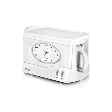 Swan STM201N Vintage Teasmade with a Traditional Dial Clock, Rapid Boil and Alarm, 600ml, 850W, White