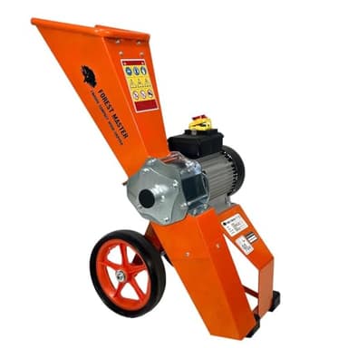 Forest Master FM4DDE-MUL Electric 4HP Garden Shredder – Upper Discharge Chute & Spare Blades – Wood Chipper & Mulcher – 50mm Cutting – Patented UK Engineered Design