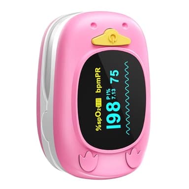Child Pulse Oximeter, Oxygen Monitor for Kids Baby and Blood Oxygen Saturation Heart Rate Monitor with Automatic Shut-Down, One Directions OLED Display, Include 2 X AAA Batteries