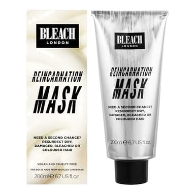 Reincarnation Mask - Bond-Restoring Protein Hair Treatment Repairs and Nourishes Dry Damaged Hair - Vegan & PETA-Approved - 200 ml - by Bleach London